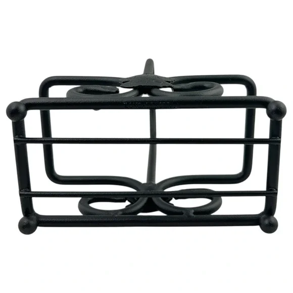 Longaberger Cornflower Blue Salt & Pepper Shaker Set w/ Black Wrought Iron Caddy - Picture 11 of 14